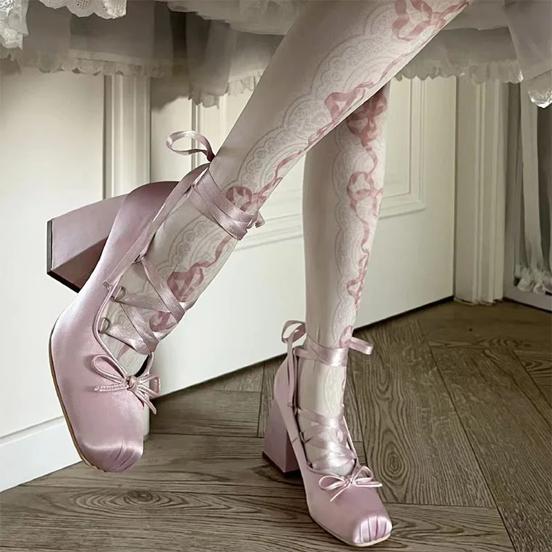 Pink Square Toe Women Shoes Spring Bow-knot Thick Heels Female Pumps Ankle Strap Sandals Fashion Zapatos Mujer
Pink Square Toe Women Shoes Spring Bow-knot Thick Heels Female Pumps Ankle Strap Sandals Fashion Zapatos Mujer