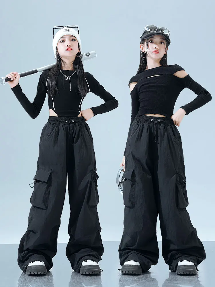 Jazz Dance Stage Costume Girls Kpop Hip Hip Dance Clothes Street Dancewear Kids Black Tops Shuffle Pants Costumes Performance
Jazz Dance Stage Costume Girls Kpop Hip Hip Dance Clothes Street Dancewear Kids Black Tops Shuffle Pants Costumes Performance