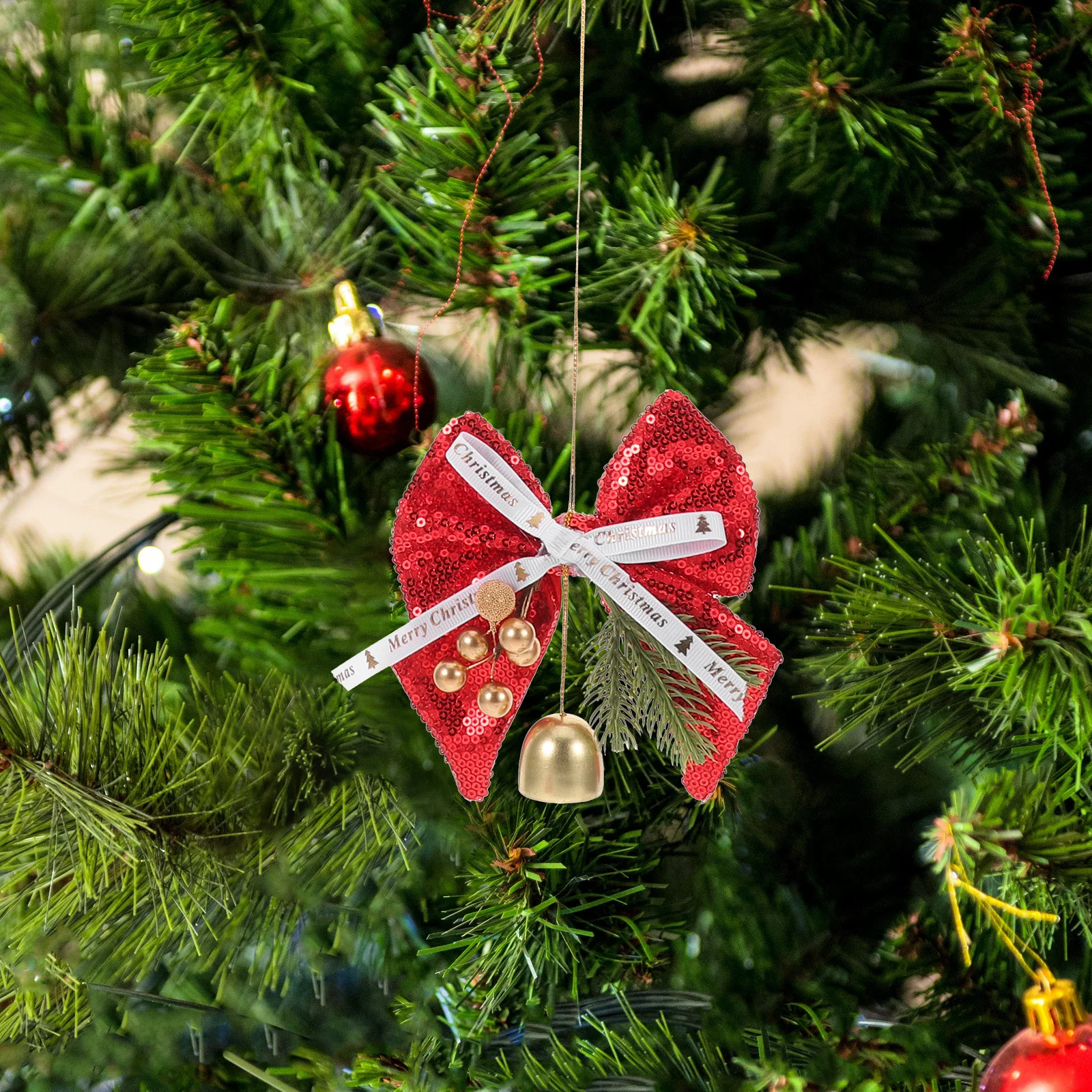 2Pcs Christmas Bells Glitter Bowknot Metal Bell Pendant Xmas Tree Ornament Hanging Bell Decoration Festive Sequin Bows
2Pcs Christmas Bells Glitter Bowknot Metal Bell Pendant Xmas Tree Ornament Hanging Bell Decoration Festive Sequin Bows