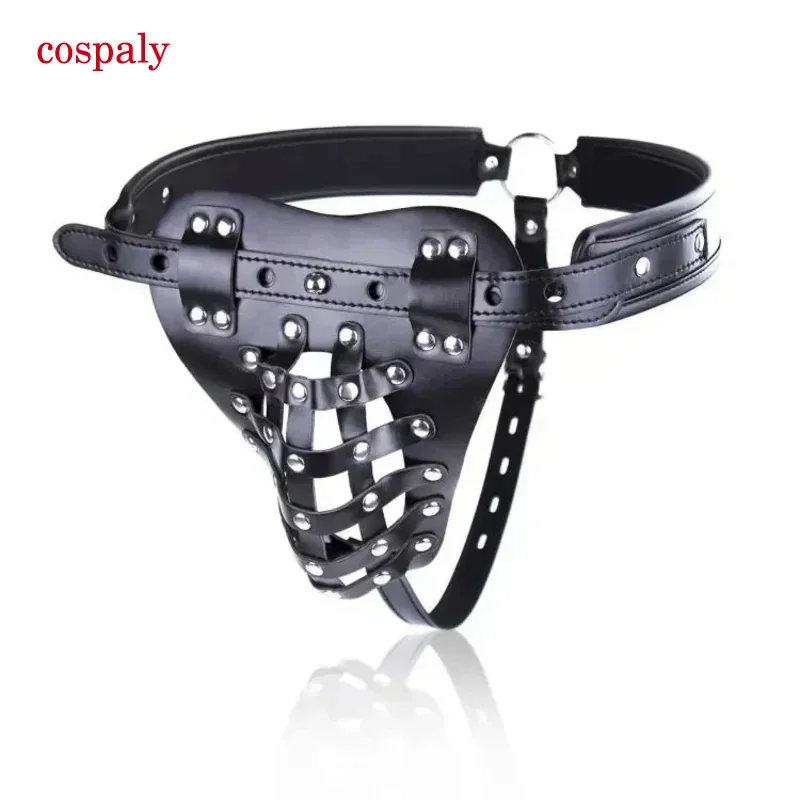 A Male Metal Studs And Mesh Crotch Cage G-String Thong Faux Leather Strappy Lockable Waist Harness Brief Underwear Pants
A Male Metal Studs And Mesh Crotch Cage G-String Thong Faux Leather Strappy Lockable Waist Harness Brief Underwear Pants