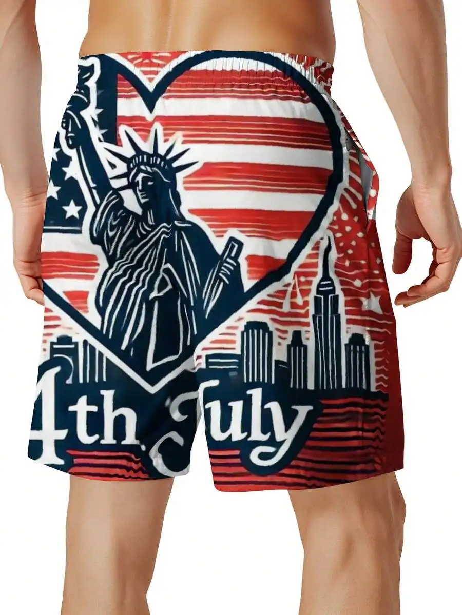 Patriotic 4th July Swim Trunks With Statue Of Liberty And Flag Design For Men
Patriotic 4th July Swim Trunks With Statue Of Liberty And Flag Design For Men