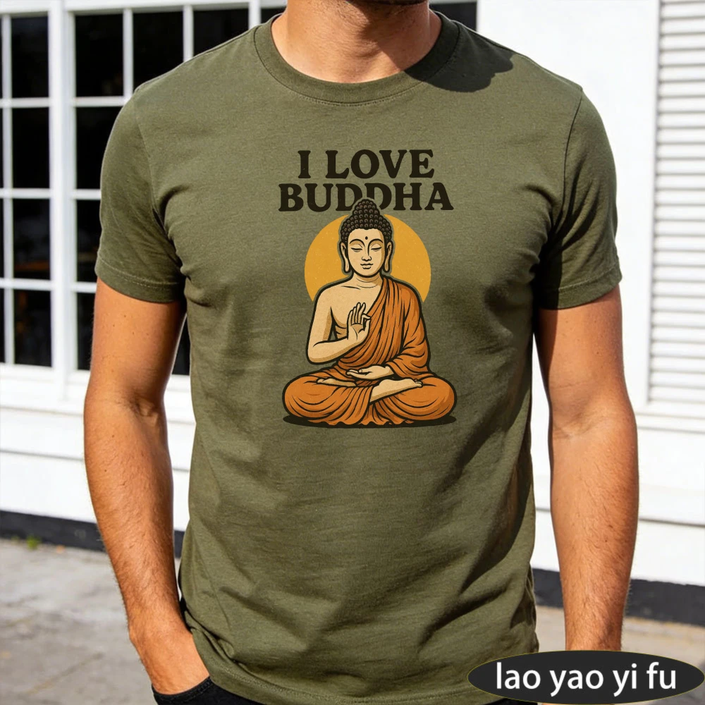I Love Buddha Men T-Shirt Summer Casual Short Sleeve Cotton Fashion Top For Men Unisex Gift Idea With Buddha Print Design
I Love Buddha Men T-Shirt Summer Casual Short Sleeve Cotton Fashion Top For Men Unisex Gift Idea With Buddha Print Design