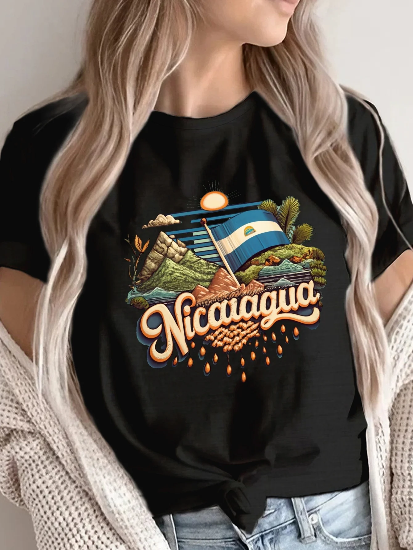 Женская футболка Comfit с флагом NICARAGUA, модная футболка с круглым вырезом и короткими рукавами, стандартный крой, легкая эластичная ткань
Женская футболка Comfit с флагом NICARAGUA, модная футболка с круглым вырезом и короткими рукавами, стандартный крой, легкая эластичная ткань