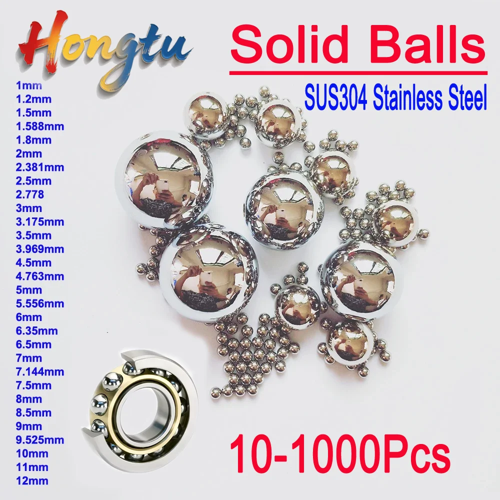 Hongtu SUS304 Solid Smooth Stainless Steel Balls | 1mm/1.2mm/1.5mm/1.8mm/2mm/4~12mm High Precision Bearing Balls
Hongtu SUS304 Solid Smooth Stainless Steel Balls | 1mm/1.2mm/1.5mm/1.8mm/2mm/4~12mm High Precision Bearing Balls