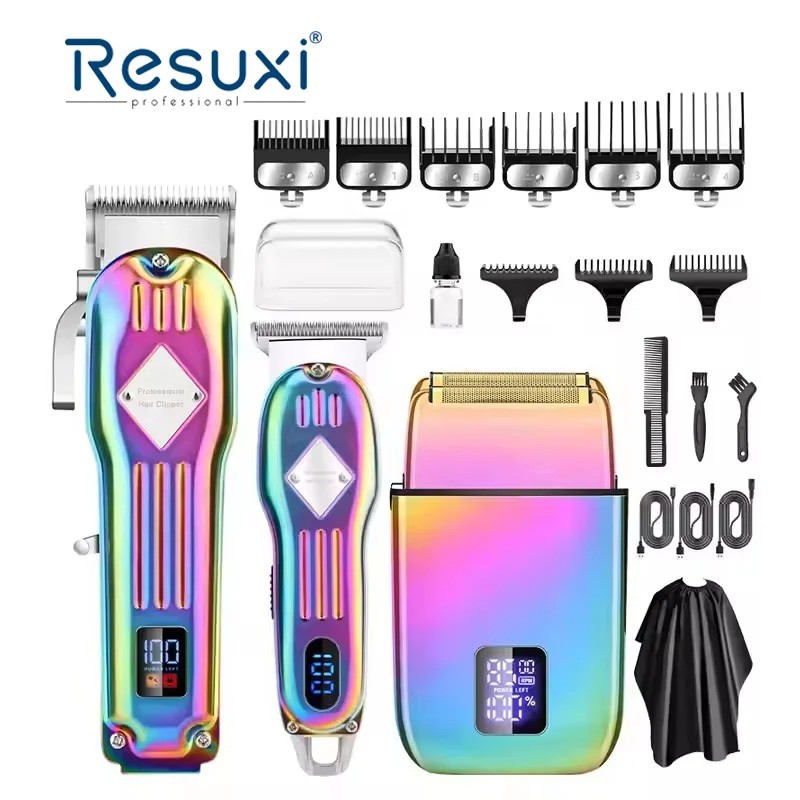 Resuxi 973 Professional Hair Clippers Electric Shaver Hair Trimmer 3 Pieces Grooming Set Barber Use Usb Stainless Steel for Men
Resuxi 973 Professional Hair Clippers Electric Shaver Hair Trimmer 3 Pieces Grooming Set Barber Use Usb Stainless Steel for Men