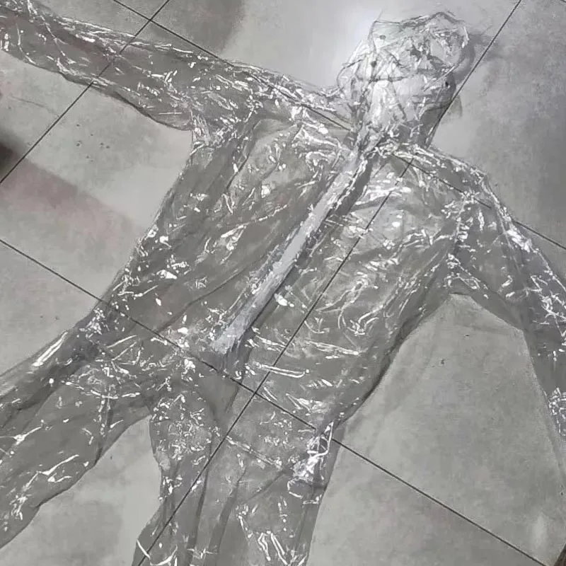 Сексуальный прозрачный водонепроницаемый пластиковый комбинезон на молнии для мужчин, женский комбинезон с капюшоном и длинными рукавами, мягкий гладкий боди ABDL, комбинезон для частной вечеринки
Сексуальный прозрачный водонепроницаемый пластиковый комбинезон на молнии для мужчин, женский комбинезон с капюшоном и длинными рукавами, мягкий гладкий боди ABDL, комбинезон для частной вечеринки