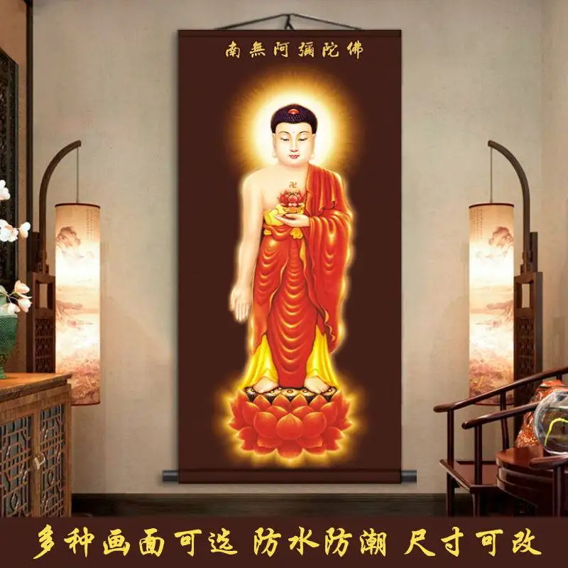CZ Buddha statue hanging painting Buddha portrait painting Western Three Saints silk scroll calligraphy and painting
CZ Buddha statue hanging painting Buddha portrait painting Western Three Saints silk scroll calligraphy and painting