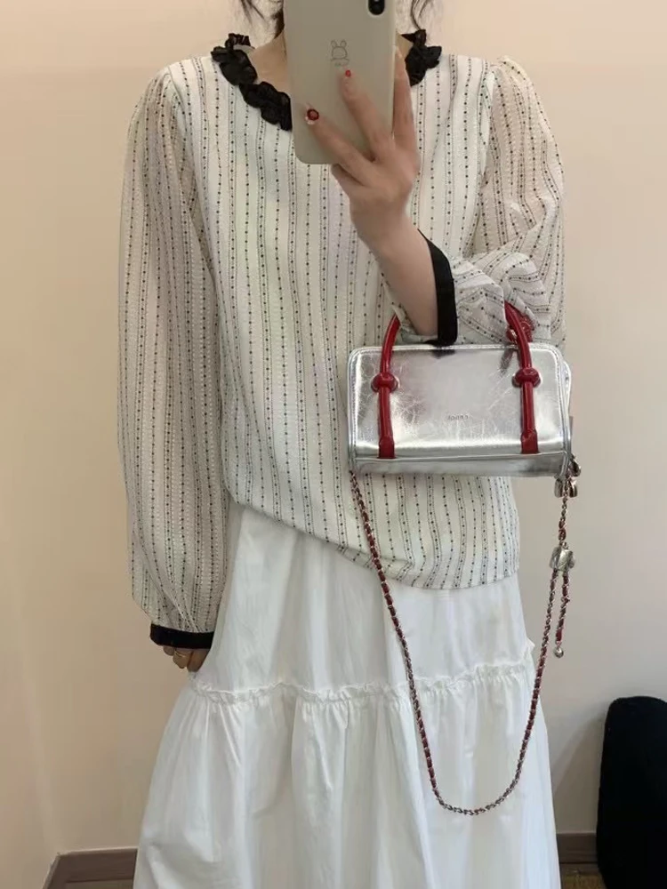 Ретро-топ из шифона в горошек для женщин, весенний, новый дизайн, свободный, повседневный, с кружевной отделкой, для работы, с рукавами-фонариками, круглый вырез...
Ретро-топ из шифона в горошек для женщин, весенний, новый дизайн, свободный, повседневный, с кружевной отделкой, для работы, с рукавами-фонариками, круглый вырез...