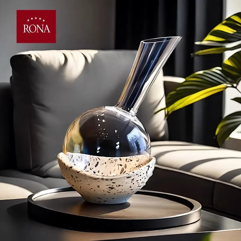 Handmade Crystal Wine Decanter RONA Luxury Ice Bottom Water Mill Stone Red Wine Aerator Elegant Commercial Use Diningware
Handmade Crystal Wine Decanter RONA Luxury Ice Bottom Water Mill Stone Red Wine Aerator Elegant Commercial Use Diningware