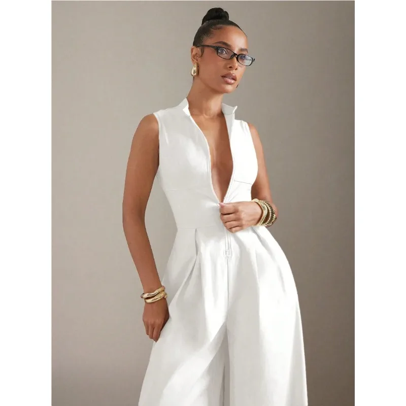 Women's Casual Halter Jumpsuit Spring and Summer Daily Solid Slim-Fit Backless Sleeveless Jumpsuit Lady's Floor-Length Trousers
Women's Casual Halter Jumpsuit Spring and Summer Daily Solid Slim-Fit Backless Sleeveless Jumpsuit Lady's Floor-Length Trousers