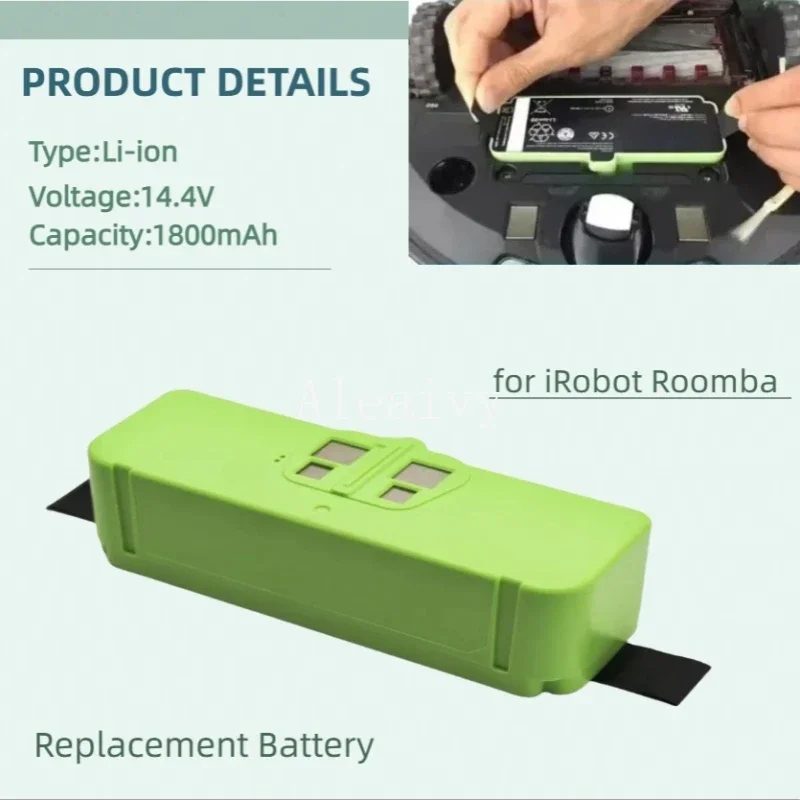 Литий-ионный аккумулятор 14.4V 6500mAh для роботов-пылесосов iRobot Roomba серий 900, 800, 700, 600 (модели 960, 980, 981, 965, 895, 890, 860, 695, 692, 690, 680, 675)
Литий-ионный аккумулятор 14.4V 6500mAh для роботов-пылесосов iRobot Roomba серий 900, 800, 700, 600 (модели 960, 980, 981, 965, 895, 890, 860, 695, 692, 690, 680, 675)