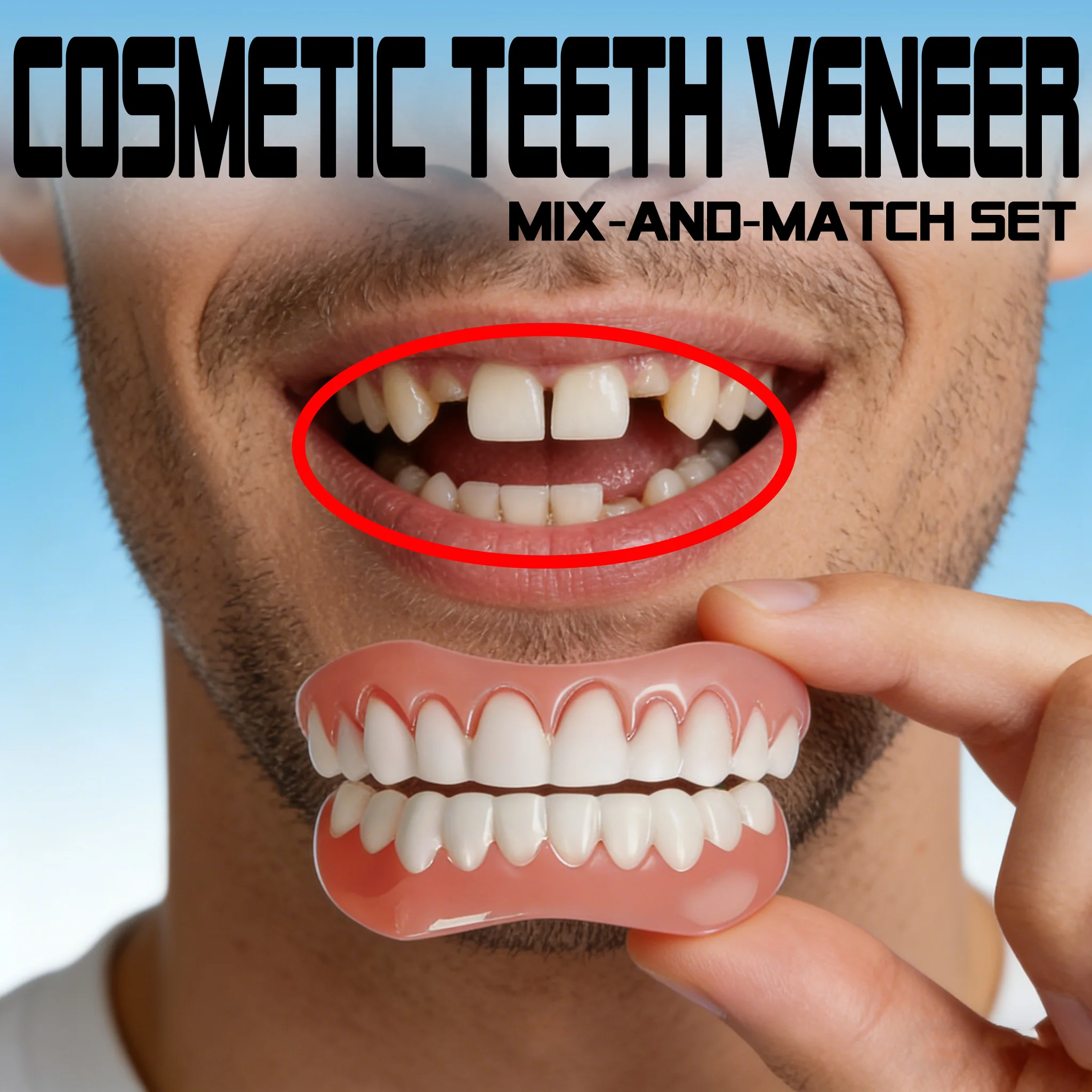 Temporary Cosmetic Teeth Cover Set for people with broken teeth. Made of durable materials, these cosmetic toothpads are easy to clean, minimalist in design, and comfortable and hygienic to wear
Temporary Cosmetic Teeth Cover Set for people with broken teeth. Made of durable materials, these cosmetic toothpads are easy to clean, minimalist in design, and comfortable and hygienic to wear