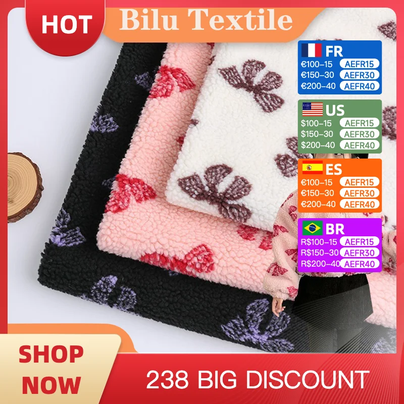 Butterfly knot jacquard polyester Lamb plush knitted fabric manual DIY sewing clothing loose coat children warm hoodie fabric
Butterfly knot jacquard polyester Lamb plush knitted fabric manual DIY sewing clothing loose coat children warm hoodie fabric