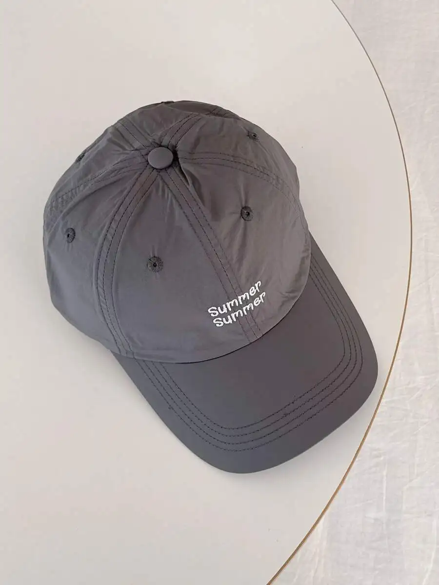 Gray Letter Printed Baseball Cap Breathable Sun Protection Hat For Women Summer Outdoor Travel
Gray Letter Printed Baseball Cap Breathable Sun Protection Hat For Women Summer Outdoor Travel
