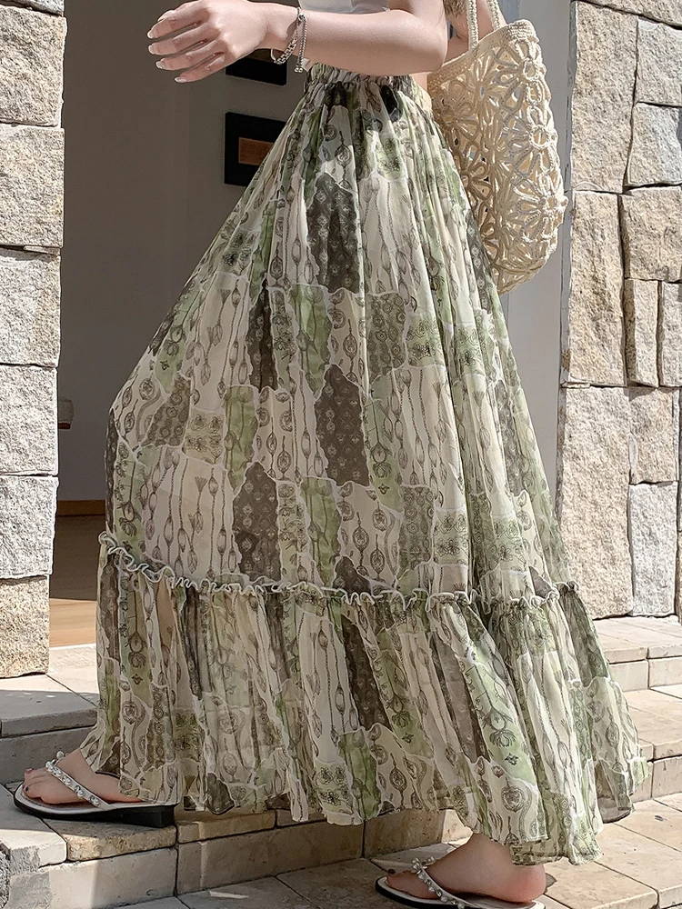 Summer Beach Long Skirt Women Vintage Floral A Line High Waist Casual Skirts Korean Female All Match Loose Vacation New Skirts
Summer Beach Long Skirt Women Vintage Floral A Line High Waist Casual Skirts Korean Female All Match Loose Vacation New Skirts