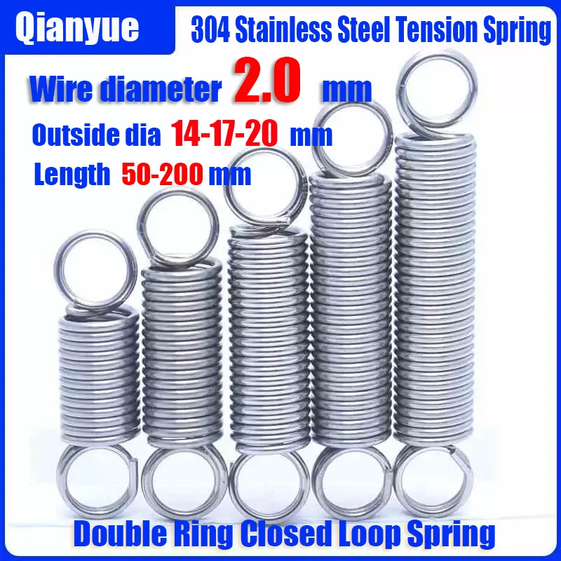 304 Stainless Steel Double Loop Closur Extension Spring,Pullback Tension Cylindroid Helical Coil SmallHardware Accessories
304 Stainless Steel Double Loop Closur Extension Spring,Pullback Tension Cylindroid Helical Coil SmallHardware Accessories