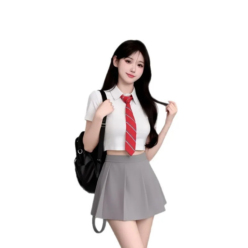 Sexy Lingerie Ultra-short Waist-revealing Pure Desire Style Student JK Uniform No-removal Set College Style Dress Nightclub N0VI
Sexy Lingerie Ultra-short Waist-revealing Pure Desire Style Student JK Uniform No-removal Set College Style Dress Nightclub N0VI