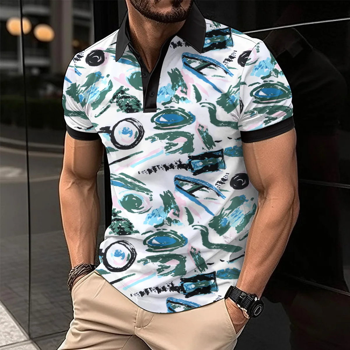 Wholesale Men's Lapel Sportswear, Short Sleeved T-Shirts, Summer Printed Patterns, Short Sleeved New Summer Workwear
Wholesale Men's Lapel Sportswear, Short Sleeved T-Shirts, Summer Printed Patterns, Short Sleeved New Summer Workwear