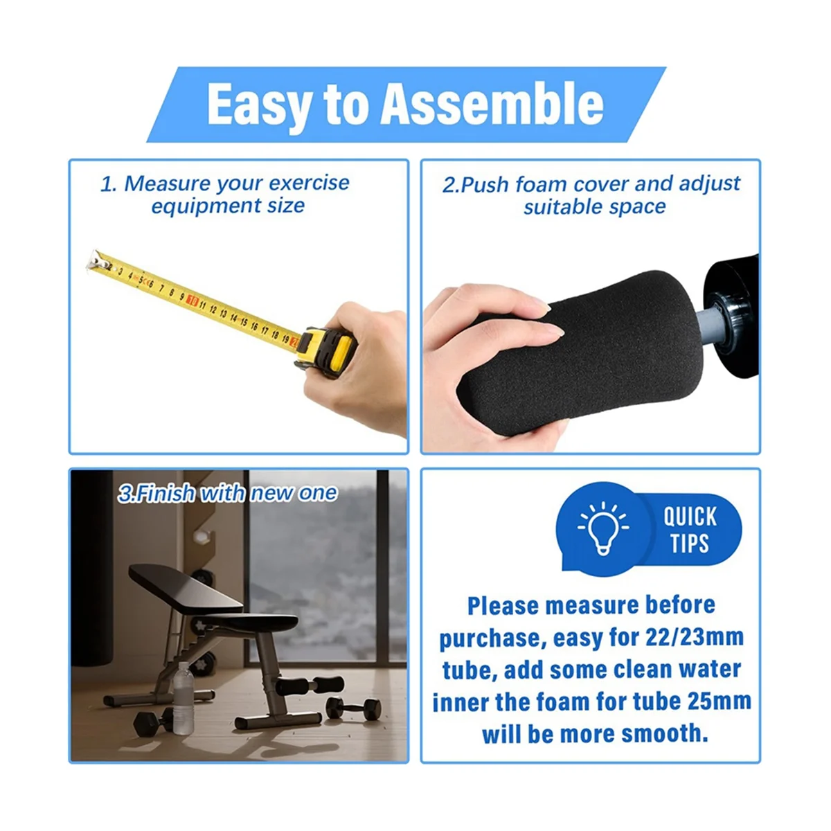 YOE-xFoam Foot Pads Rollers Soft Buffer Tube Cover Machine Tube Leg Gym Replacement Parts for Home Exercise
YOE-xFoam Foot Pads Rollers Soft Buffer Tube Cover Machine Tube Leg Gym Replacement Parts for Home Exercise
