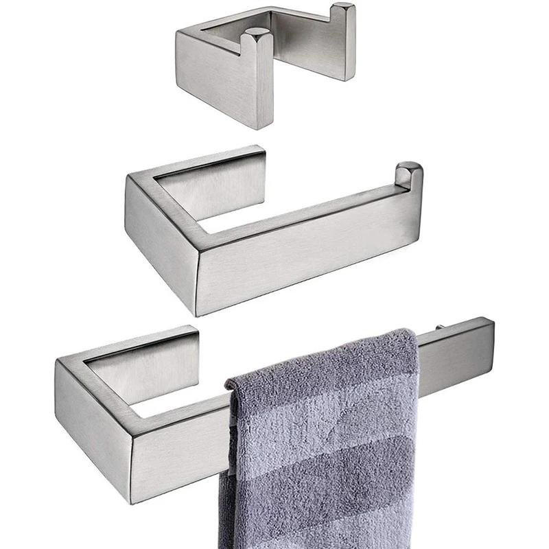 3 Piece Bathroom Accessories Set - Towel Ring, Toilet Paper Holder, Coat Hook, 304 Stainless Steel Brushed Silver Wall Mount
3 Piece Bathroom Accessories Set - Towel Ring, Toilet Paper Holder, Coat Hook, 304 Stainless Steel Brushed Silver Wall Mount