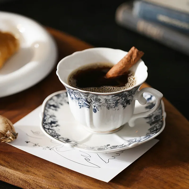 Medieval Niche Blue and White Coffee Cup Saucer Ins Premium Sense Phnom Penh Ceramic Mug French Floral Afternoon Tea Cups
Medieval Niche Blue and White Coffee Cup Saucer Ins Premium Sense Phnom Penh Ceramic Mug French Floral Afternoon Tea Cups