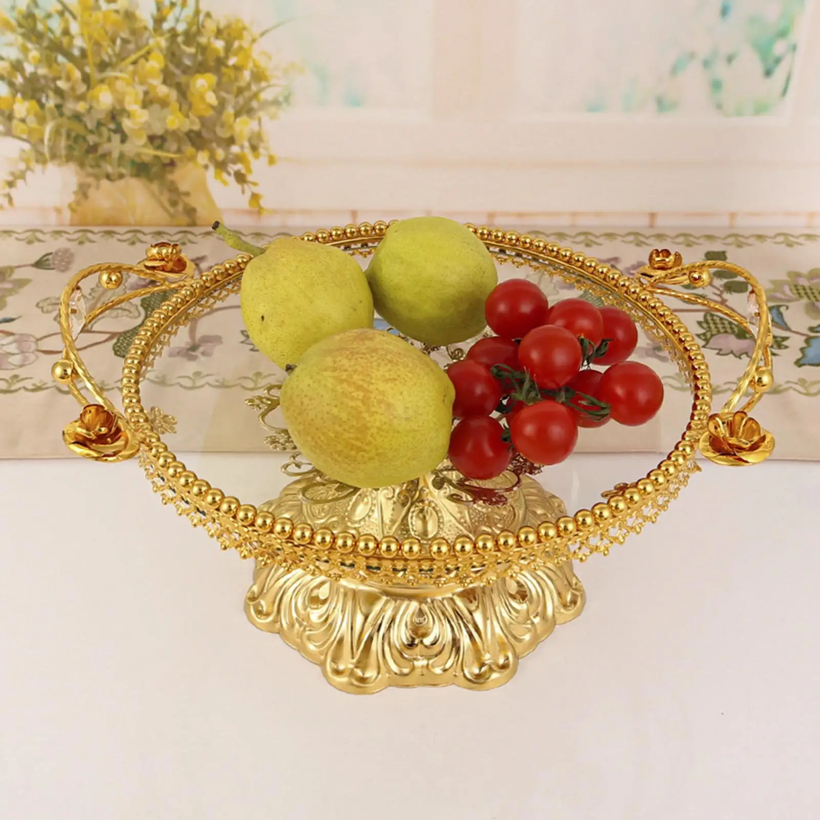 Creative Snack Tray with Handle Round Ornament Glass Plate for Wedding Gift
Creative Snack Tray with Handle Round Ornament Glass Plate for Wedding Gift