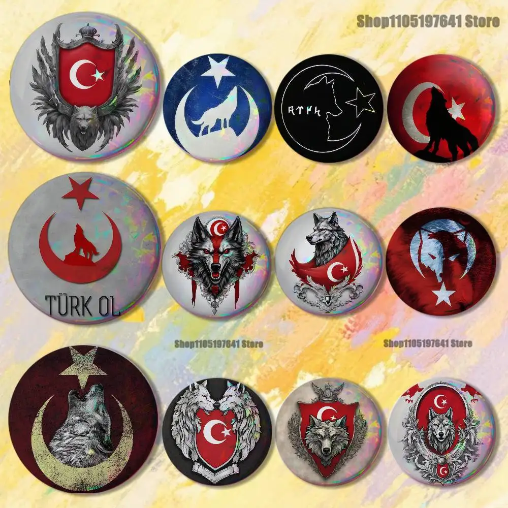 Turk Wolf Turkey Flag Badges Button Round Creative Pin Brooch Badge Bag Decor Accessories Fans Collect Friends Gifts
Turk Wolf Turkey Flag Badges Button Round Creative Pin Brooch Badge Bag Decor Accessories Fans Collect Friends Gifts