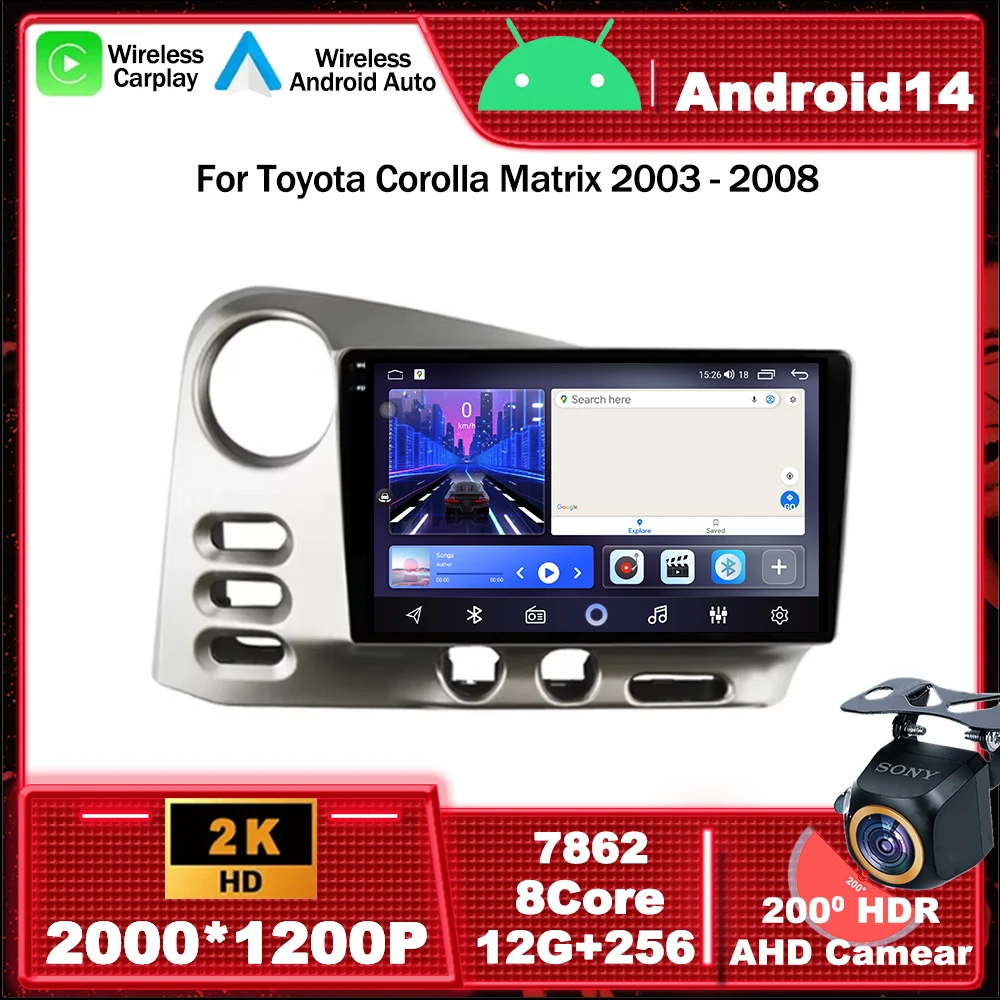 Android 14 Car Radio Multimedia Video Player Navigation GPS For Toyota Corolla Matrix 2003 - 2008 WIFI 4G QLED Screen Head Unit
Android 14 Car Radio Multimedia Video Player Navigation GPS For Toyota Corolla Matrix 2003 - 2008 WIFI 4G QLED Screen Head Unit
