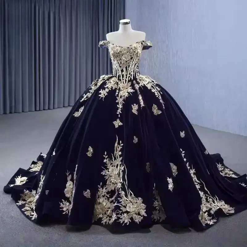 Customized Velvet Puffy Quinceanera Dresses Princess 3D Flowers Butterflies Birthday Party Dress Vestido De 15 Anos Prom
Customized Velvet Puffy Quinceanera Dresses Princess 3D Flowers Butterflies Birthday Party Dress Vestido De 15 Anos Prom