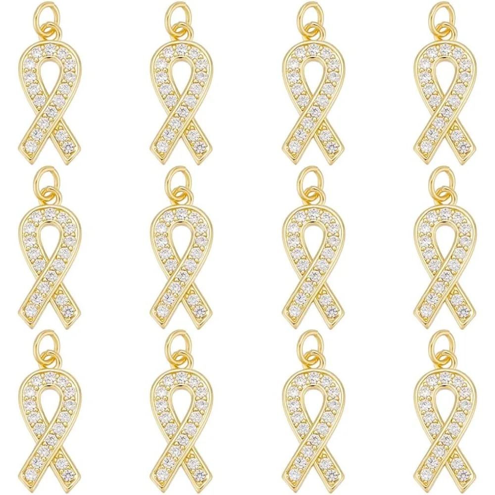 12Pcs Real Awareness Ribbon Charm Brass Breast Cancer Hope Charms Brass Micro Pave Cubic Zirconia Pendants for Earring Bracelet
12Pcs Real Awareness Ribbon Charm Brass Breast Cancer Hope Charms Brass Micro Pave Cubic Zirconia Pendants for Earring Bracelet