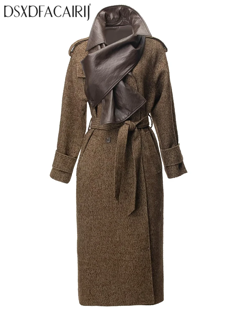 DSXDFACAIRIJ женское двубортное пальто на шнуровке с длинным рукавом и отложным воротником, уличная верхняя одежда, модная осенняя одежда для женщин
DSXDFACAIRIJ женское двубортное пальто на шнуровке с длинным рукавом и отложным воротником, уличная верхняя одежда, модная осенняя одежда для женщин