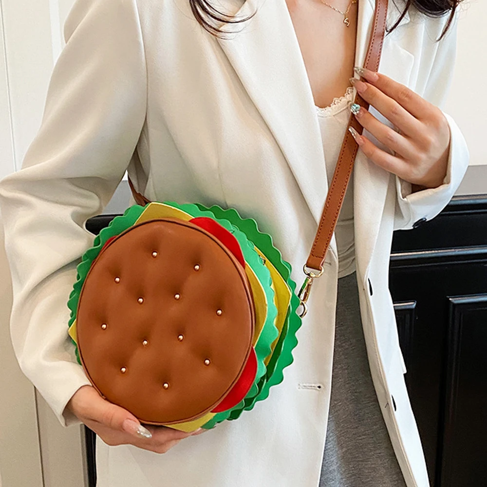 Милая сумка через плечо с дизайном гамбургера, сумки через плечо с героями мультфильмов в стиле Харадзюку для женщин, женская сумка с 3D шипами, новые забавные кошельки для девочек 
Милая сумка через плечо с дизайном гамбургера, сумки через плечо с героями мультфильмов в стиле Харадзюку для женщин, женская сумка с 3D шипами, новые забавные кошельки для девочек