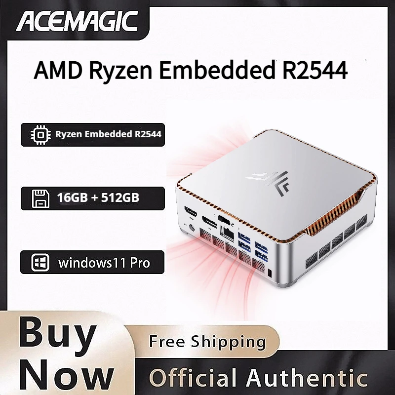 ACEMAGIC Mini PC AMD Ryzen Embedded R2544 Processor 16GB DDR4 512GB M.2 2280 SSD Wifi5 BT4.2 UP TO 4GB Mini PC Windows 11
ACEMAGIC Mini PC AMD Ryzen Embedded R2544 Processor 16GB DDR4 512GB M.2 2280 SSD Wifi5 BT4.2 UP TO 4GB Mini PC Windows 11