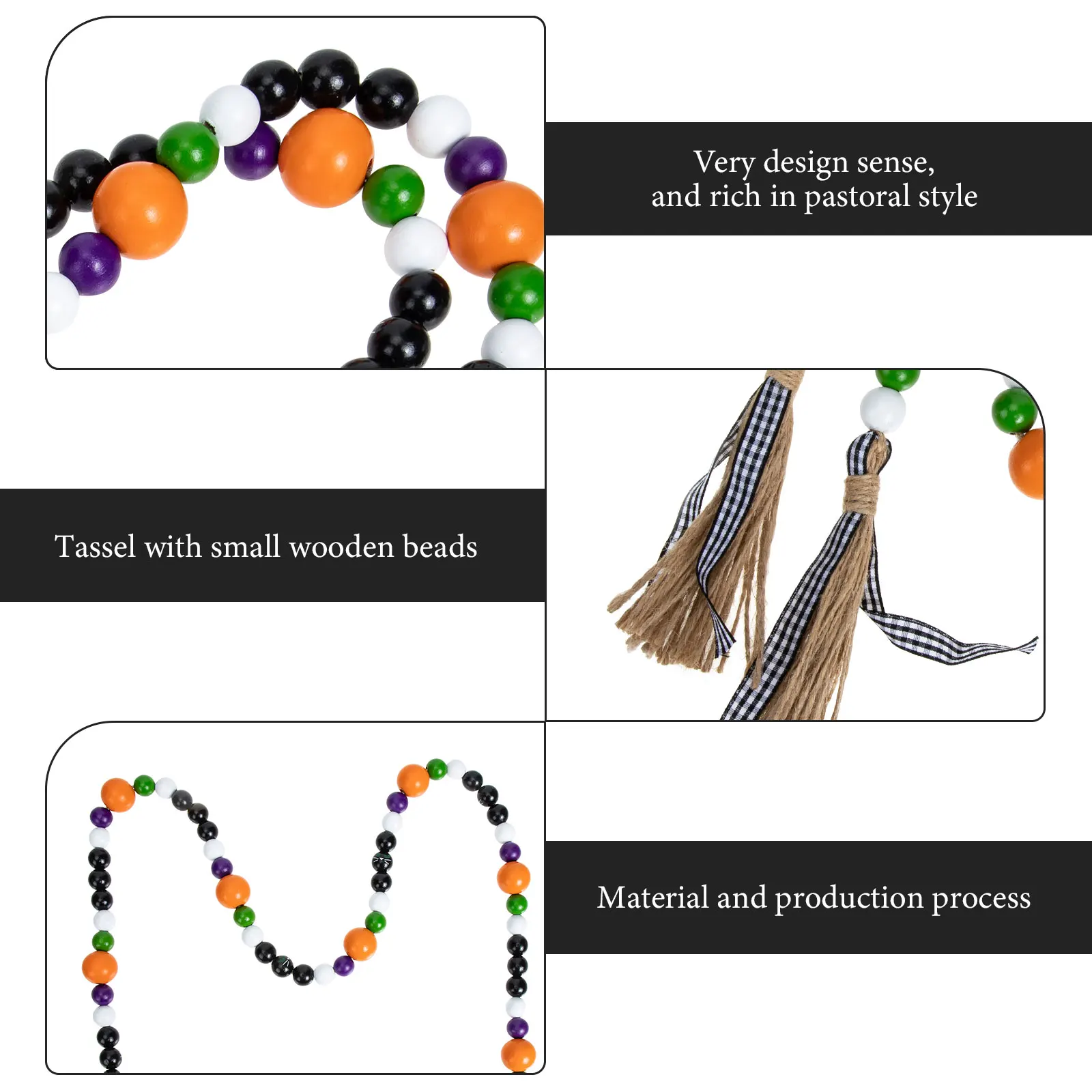 Tassel Garland Halloween Beaded Decoration Hanging Wooden Beads Beading Ornament
Tassel Garland Halloween Beaded Decoration Hanging Wooden Beads Beading Ornament