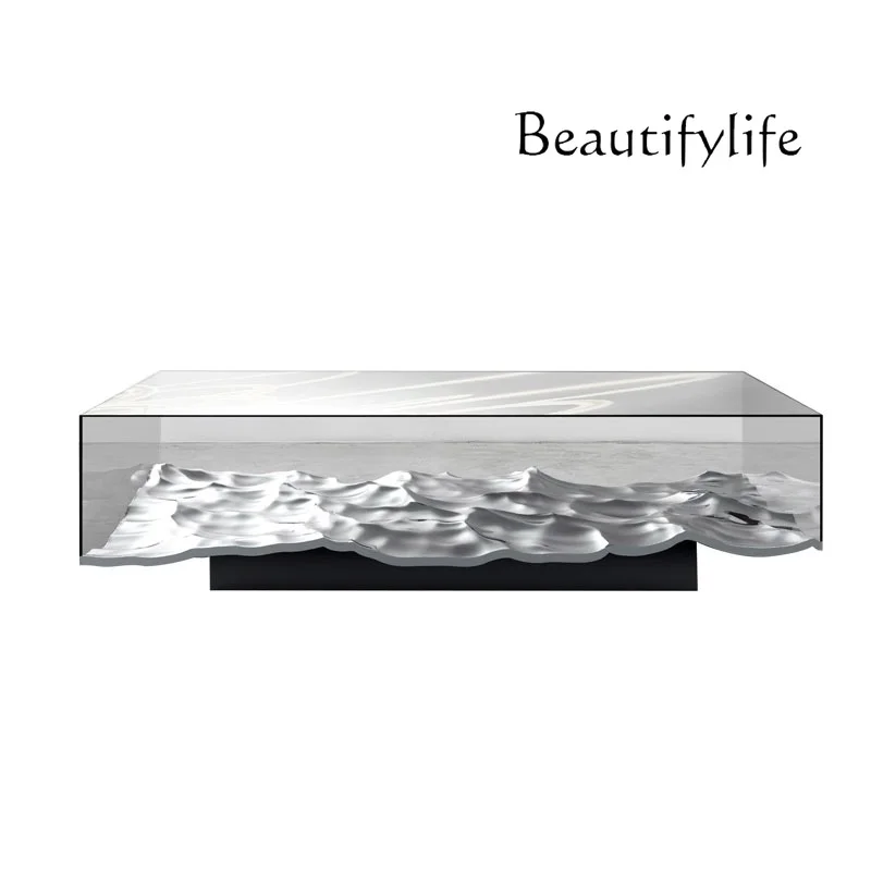 Nordic glass water ripple coffee table electroplating living room hotel simple modern rectangular multi-person solid color table
Nordic glass water ripple coffee table electroplating living room hotel simple modern rectangular multi-person solid color table