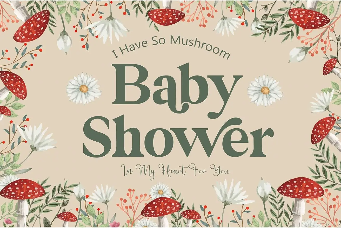 Mushroom Baby Shower Decor Mushroom Baby Shower Backdrop Photo Photography Background for Fairy Forest Wonderland Party Supplies
Mushroom Baby Shower Decor Mushroom Baby Shower Backdrop Photo Photography Background for Fairy Forest Wonderland Party Supplies
