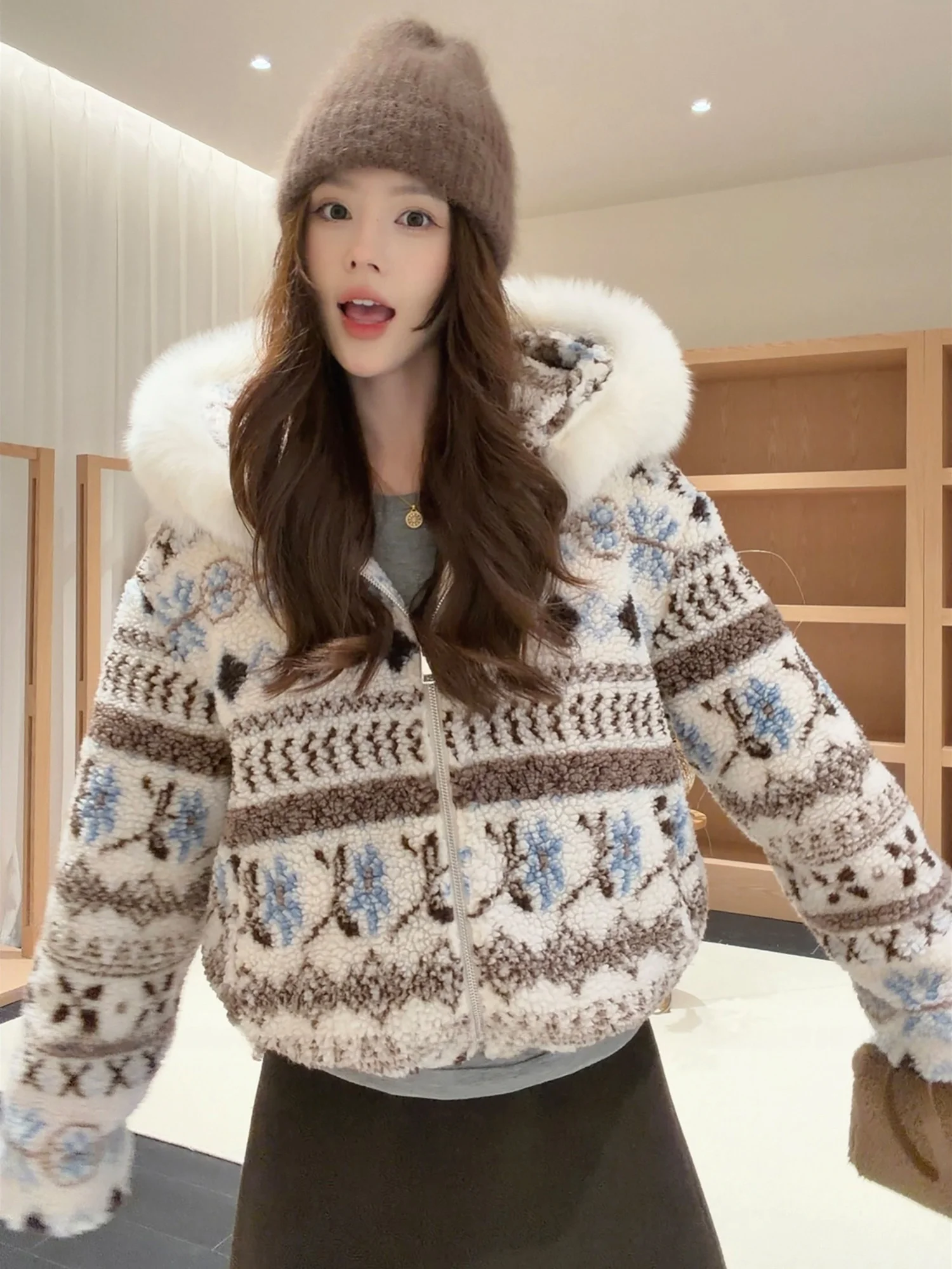 Warm Winter Tour Retrospective Detachable Fur Collar Hooded down Jacket Thermal Outerwear Korean Style Loose Fit Ladies Coat
Warm Winter Tour Retrospective Detachable Fur Collar Hooded down Jacket Thermal Outerwear Korean Style Loose Fit Ladies Coat