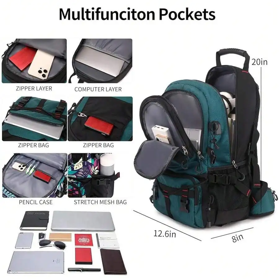 40L Waterproof Travel Backpack For Men Women Camping Hiking Outdoor Daypack With Laptop Compartment
40L Waterproof Travel Backpack For Men Women Camping Hiking Outdoor Daypack With Laptop Compartment