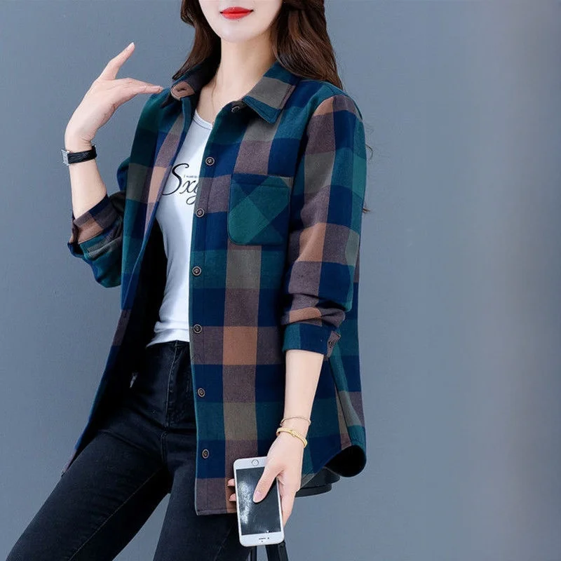 Женская клетчатая куртка больших размеров, свободная посадка в Корейском стиле, осеннее новое поступление, с длинным воротником в горошек, средней длины
Женская клетчатая куртка больших размеров, свободная посадка в Корейском стиле, осеннее новое поступление, с длинным воротником в горошек, средней длины