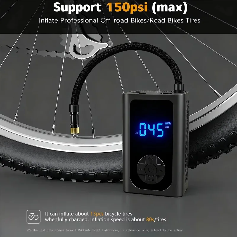 CE Certified Wireless Tire Compressor, 150PSI LED Emergency Light Portable Inflator For Bike Car Ball
CE Certified Wireless Tire Compressor, 150PSI LED Emergency Light Portable Inflator For Bike Car Ball
