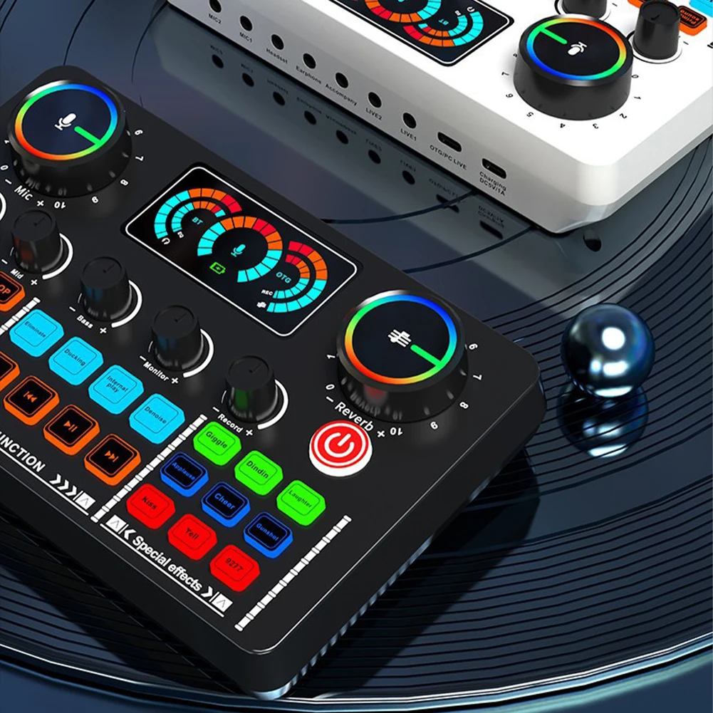 Live Sound Card Audio Recording Singing Sound Card Bluetooth-Compatible Audio Mixer Voice Changer for Live Streaming
Live Sound Card Audio Recording Singing Sound Card Bluetooth-Compatible Audio Mixer Voice Changer for Live Streaming