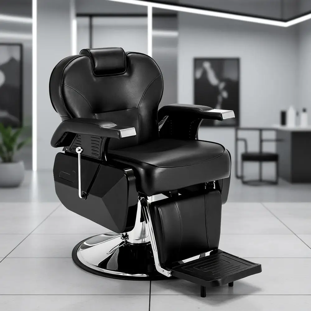 Sturdy Reclining Hydraulic Barber Chair for Professional Salons and Hair Stylists
Sturdy Reclining Hydraulic Barber Chair for Professional Salons and Hair Stylists