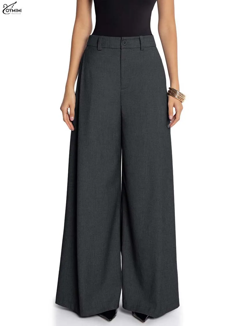 Oymimi Elegant Grey Loose Women's Pants Fashion Button High Waisted Trousers Casual Pockets Office Lady Pants Female Clothing
Oymimi Elegant Grey Loose Women's Pants Fashion Button High Waisted Trousers Casual Pockets Office Lady Pants Female Clothing