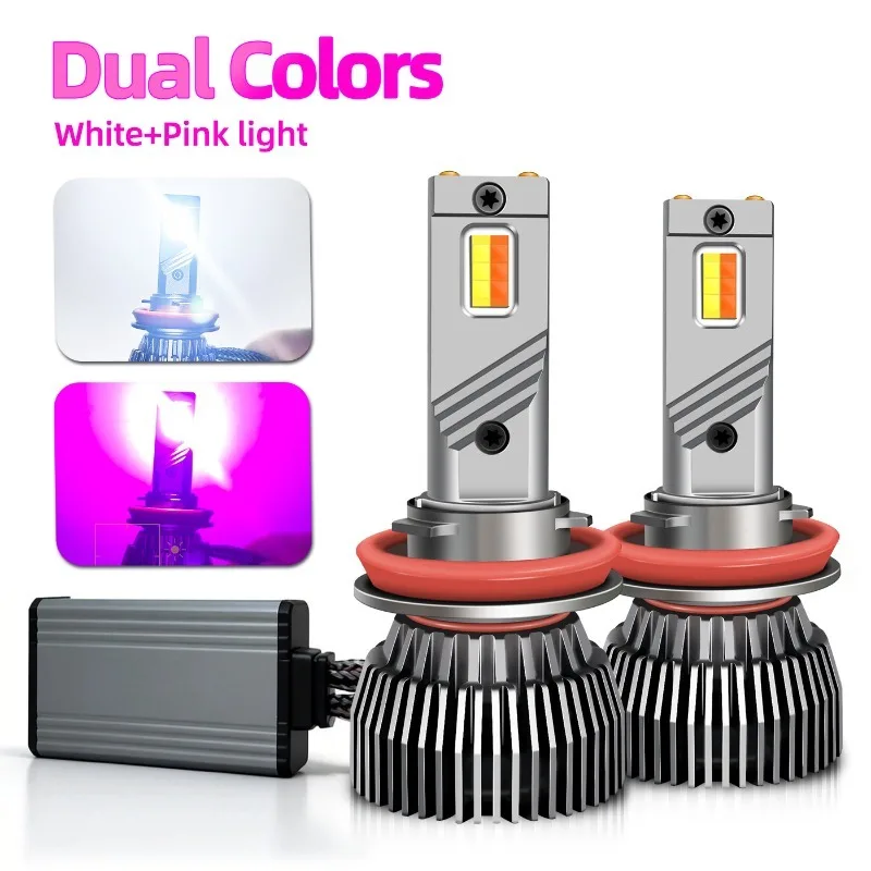 2Pcs H11 LED Bicolor Headlight Bulb H4 H1 H7 HB2 H3 H8 H9 9006/HB4 9005/HB3 Car Fog Light White Pink Auto Lamp
2Pcs H11 LED Bicolor Headlight Bulb H4 H1 H7 HB2 H3 H8 H9 9006/HB4 9005/HB3 Car Fog Light White Pink Auto Lamp