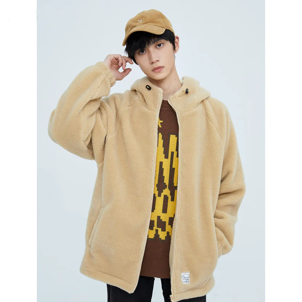 Metersbonwe Hooded Loose Lamb Wool Coat For Men Solid Color Back Printed Autumn Winter Warm Outwear
Metersbonwe Hooded Loose Lamb Wool Coat For Men Solid Color Back Printed Autumn Winter Warm Outwear