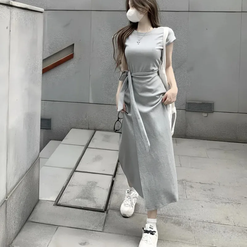Sexy Slim Women's Dresses Casual O-Neck Short Sleeve Lace-up Dresses Fashion Korean Retro Style High Waist Chic Elegant Dresses
Sexy Slim Women's Dresses Casual O-Neck Short Sleeve Lace-up Dresses Fashion Korean Retro Style High Waist Chic Elegant Dresses
