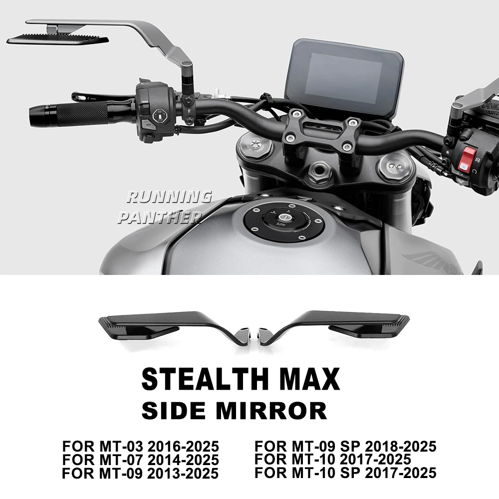 NEW FOR YAMAHA MT-09 MT 09 SP MT-03 MT-07 MT10 MT-10 SP Motorcycle Mirrors - Stealth Max Design Adjustable Winglets
NEW FOR YAMAHA MT-09 MT 09 SP MT-03 MT-07 MT10 MT-10 SP Motorcycle Mirrors - Stealth Max Design Adjustable Winglets