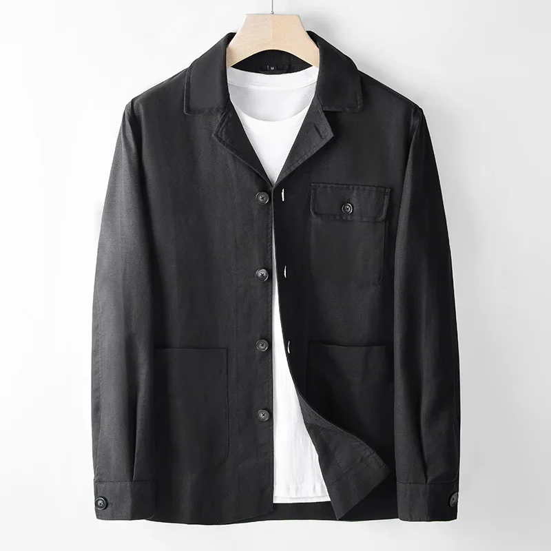 New Arrival Autumn Work Clothes Linen Casual Jacket Men's Lapel Top Twill Cotton Linen Loose Coat Cuban Collar Pocket Size M-3XL
New Arrival Autumn Work Clothes Linen Casual Jacket Men's Lapel Top Twill Cotton Linen Loose Coat Cuban Collar Pocket Size M-3XL