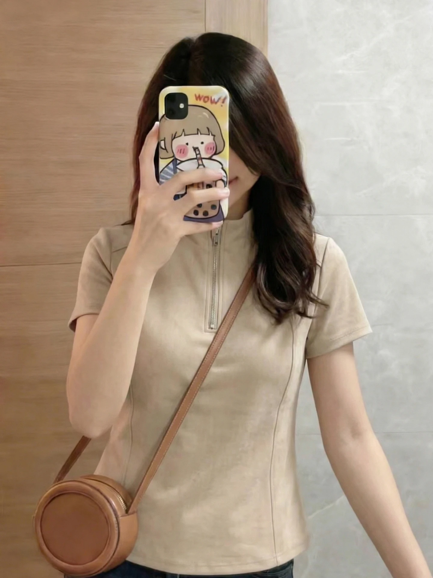 Simple Half-Zip Short-Sleeve Slim Fit Shoulder T-Shirt Casual Versatile Base Shirt for Younger Look Summer Season Ladies Top
Simple Half-Zip Short-Sleeve Slim Fit Shoulder T-Shirt Casual Versatile Base Shirt for Younger Look Summer Season Ladies Top