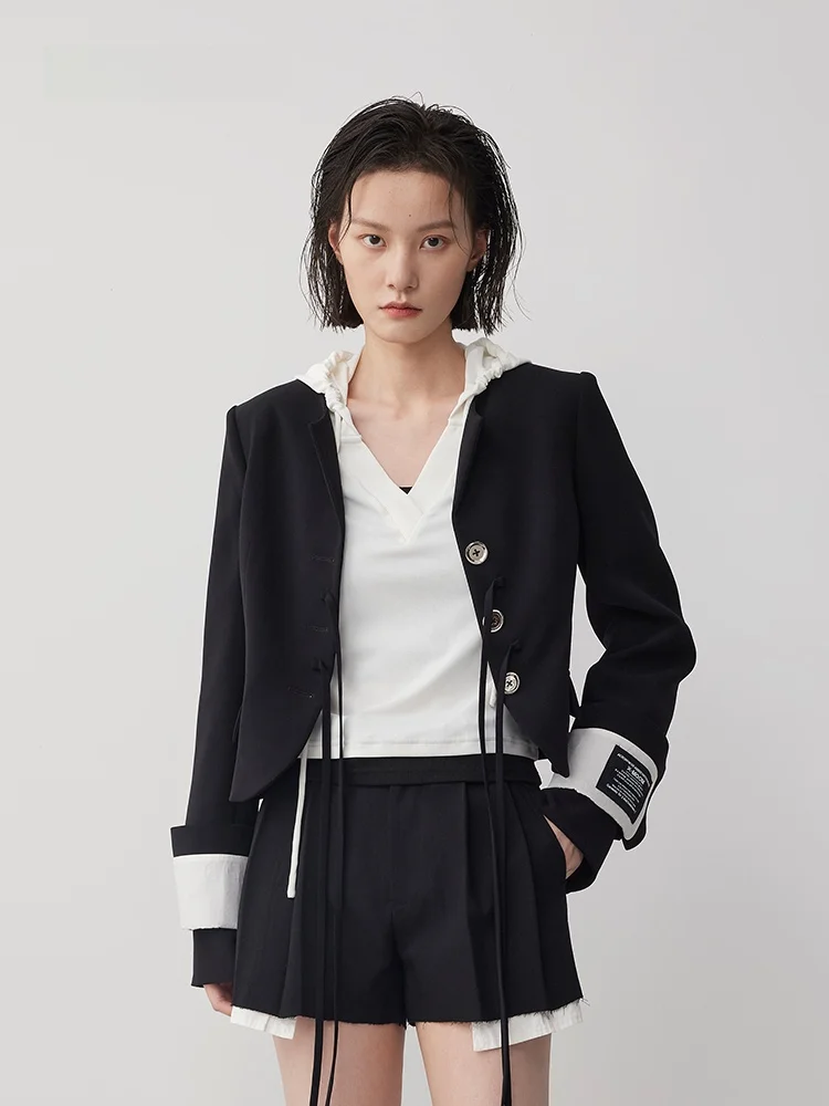 XMOOM Spring New Color Block Sleeve Tie Neckless Women's Jacket Stylish Original Design Long Sleeve Slim Fit Fashionable
XMOOM Spring New Color Block Sleeve Tie Neckless Women's Jacket Stylish Original Design Long Sleeve Slim Fit Fashionable